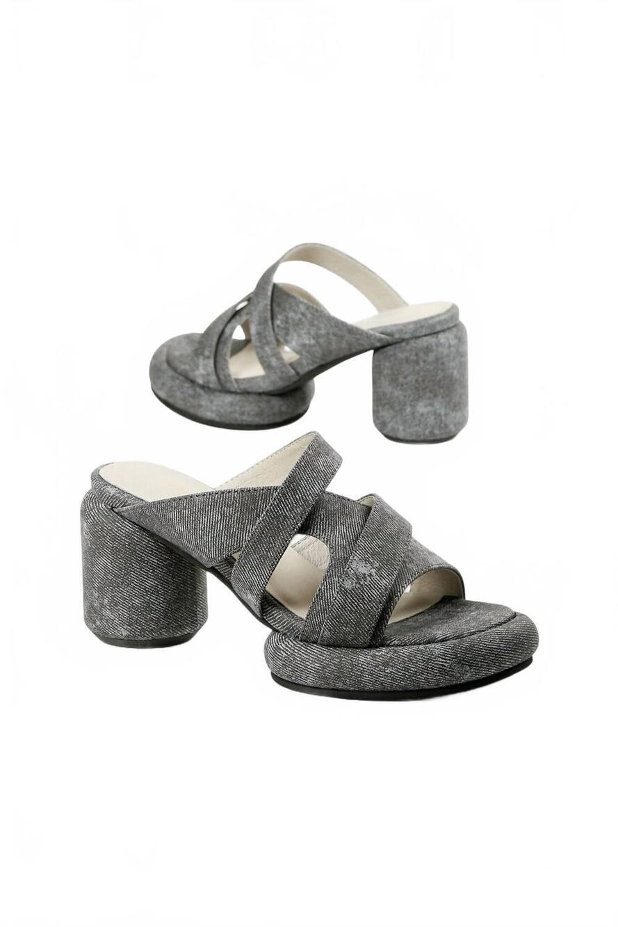 NEW ALL BLACK women's mod overlay mules in denim